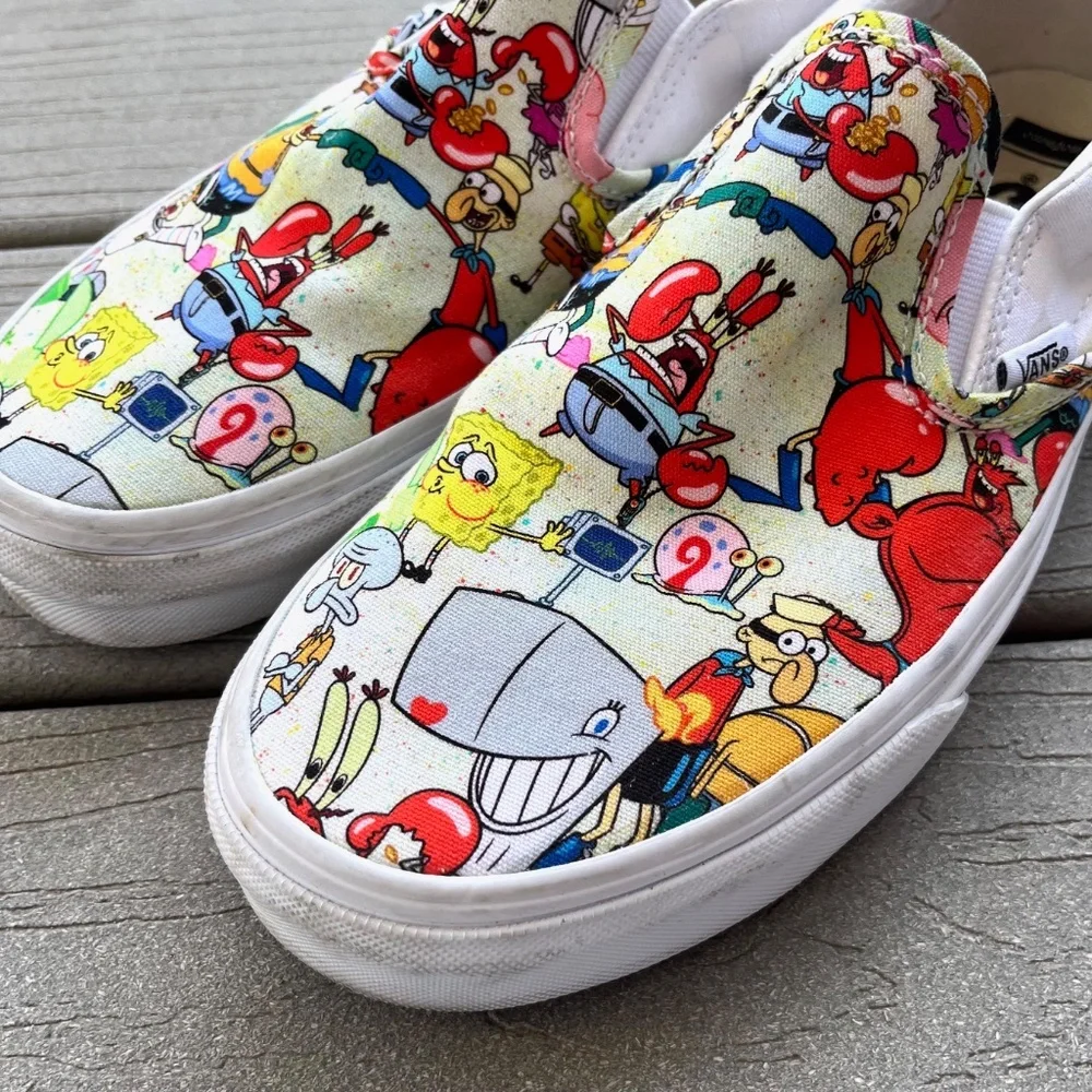 Vans Spongebob SquarePants Slip-Ons - Women 9 - Great Condition - Picture 2 of 8